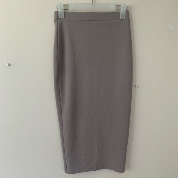 Topshop TFNC taupe fitted skirt - Picture 1 of 2